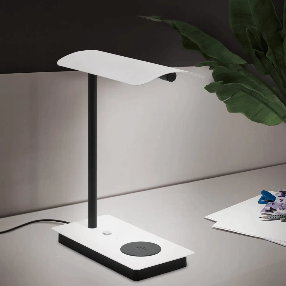 EGLO ARENAZA Tischleuchte Weiß LED Tischlampe induktive Ladestation in Stufen - Bild 3 von 4