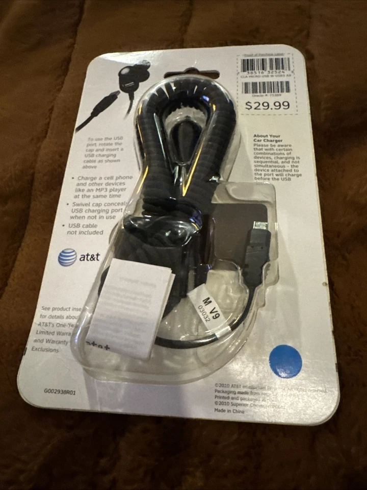 NUEVO AT&T 75369 Cargador Universal Micro USB para Coche con Puerto USB Extra Foto 2 de 2