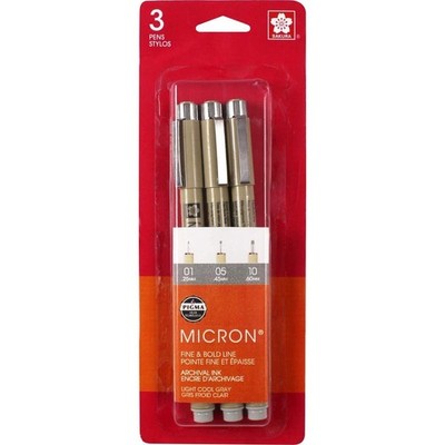 BC MICRON PENS 3CT LT COOL GRAY