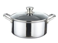 Kochtopf Topf Ø28Cm Massiv Edelstahl Mit Glasdeckel Induktion Cheffinger PNC28