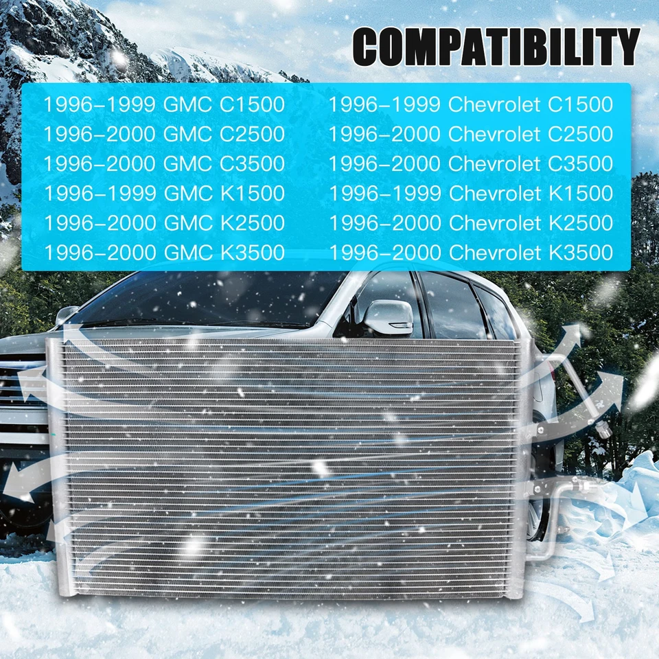 A/C AC Condenser Air Conditioning For 1996-1998 1999 Chevrolet Suburban 1500 - Image 4 of 4