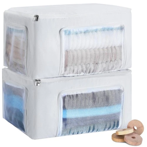 2 Set 22 L Cashmere Sweater Storage Bags with Moth Protection Cedar Rings Bre - Picture 1 of 6
