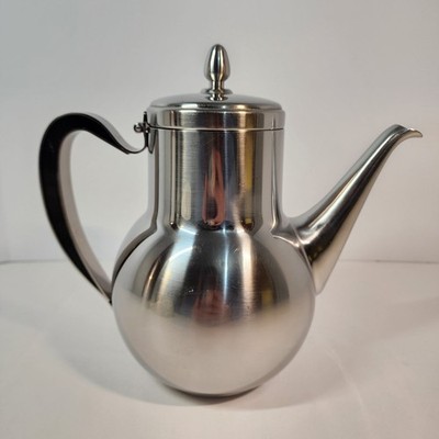Vintage Oneida 18/8 Stainless Steel MCM Coffee Tea Pot Server Retro Atomic