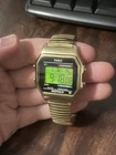 Vintage Men's Timex Digital Watch Indiglo Classic Gold-Tone Expansion Band