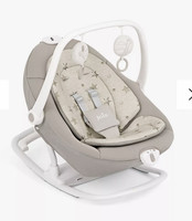 Joie Baby Bouncer/Rocker Seat with Toy Bar, Grey/White Moon & Stars