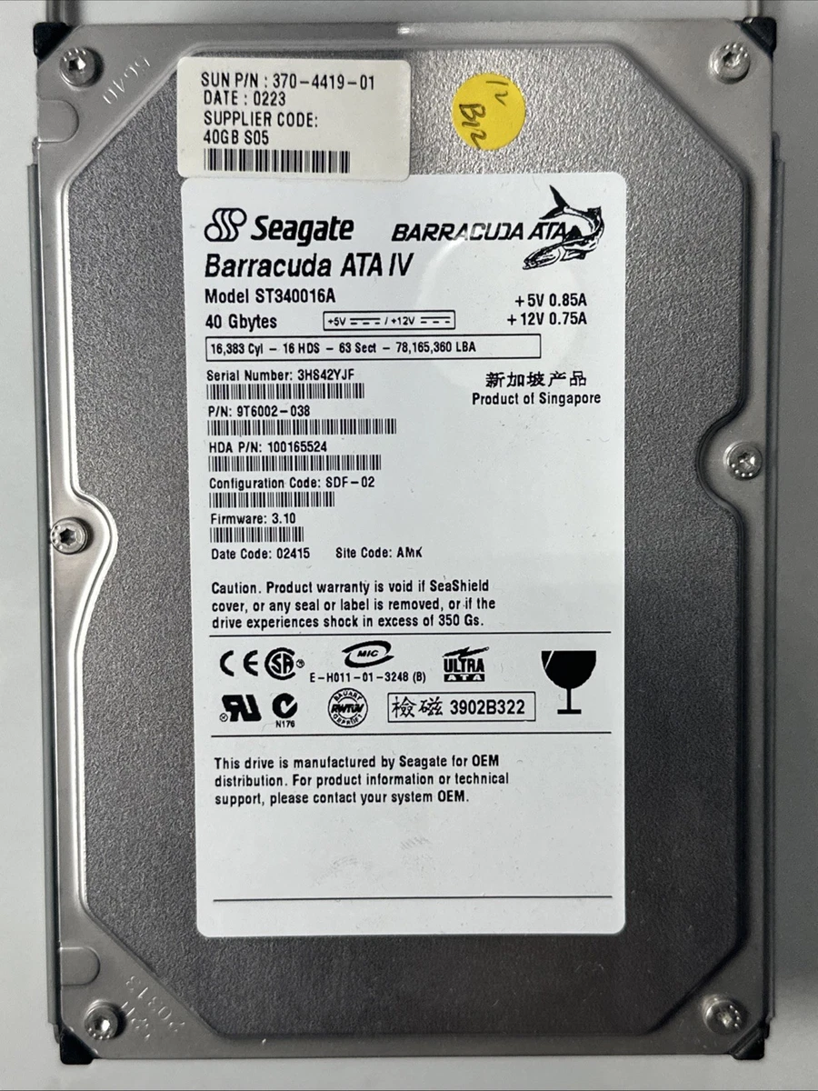 Seagate 40 GB Internal Hard Disk Drives for sale | eBay