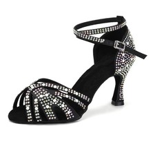 TINRYMX Scarpe da Ballo Latino Donna Strass Tango Salsa Prestazioni