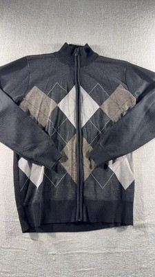 Store 68 Argyle Full-Zip Sweater Size L