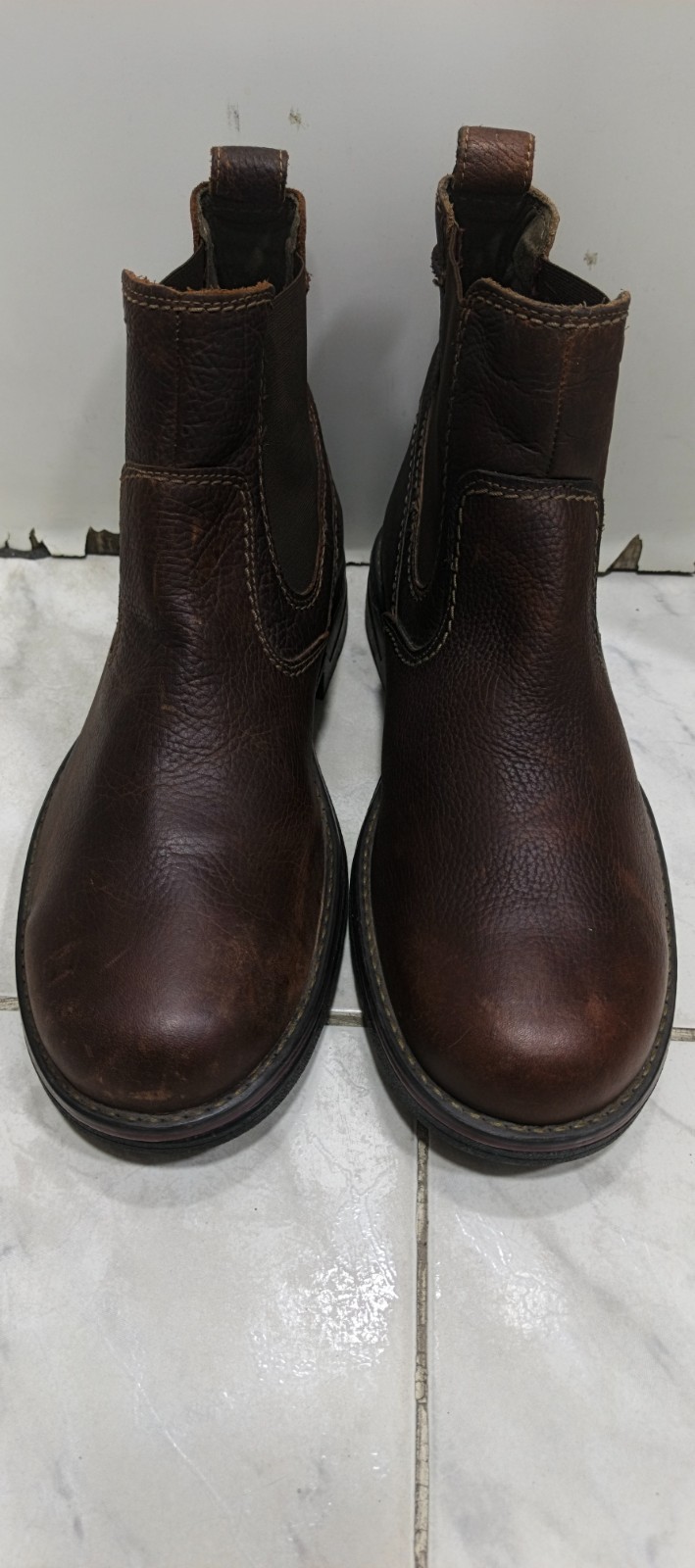 11.5 W Brown Leather Waterproof Chelsea Boots 261638808105