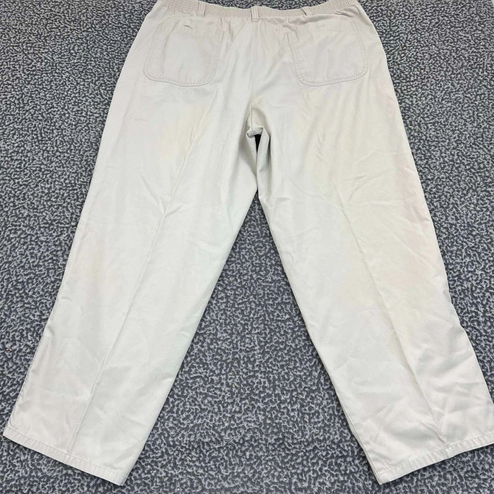 Basic Editions Pants Men 40x30 Beige Chino Straight Leg Pleated Outdoor Adult - Image 2 of 4