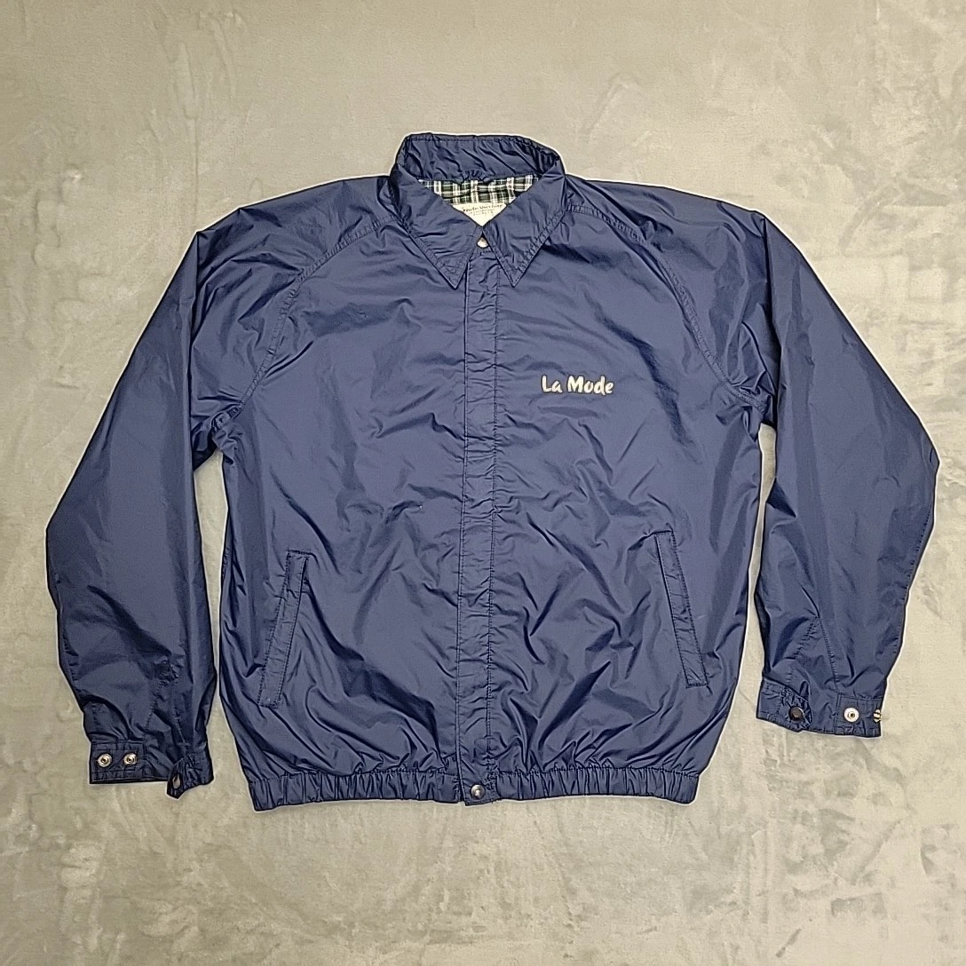 VTG LaMode DuGolf Gore Tex Jacket Men Medium Blue GolfPlaid Lined Classic Bomber