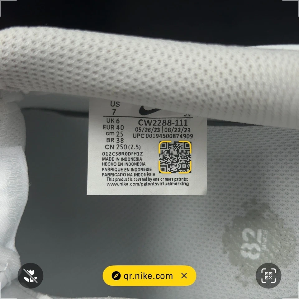 (size 4-13) Nike Air Force 1 White - Image 3 of 4