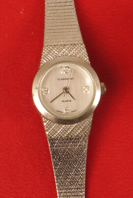 Montre Femme Vintage Ecotech à Quartz - Boîtier Argent 27mm, Bracelet Bleu Tissu - Occasion
