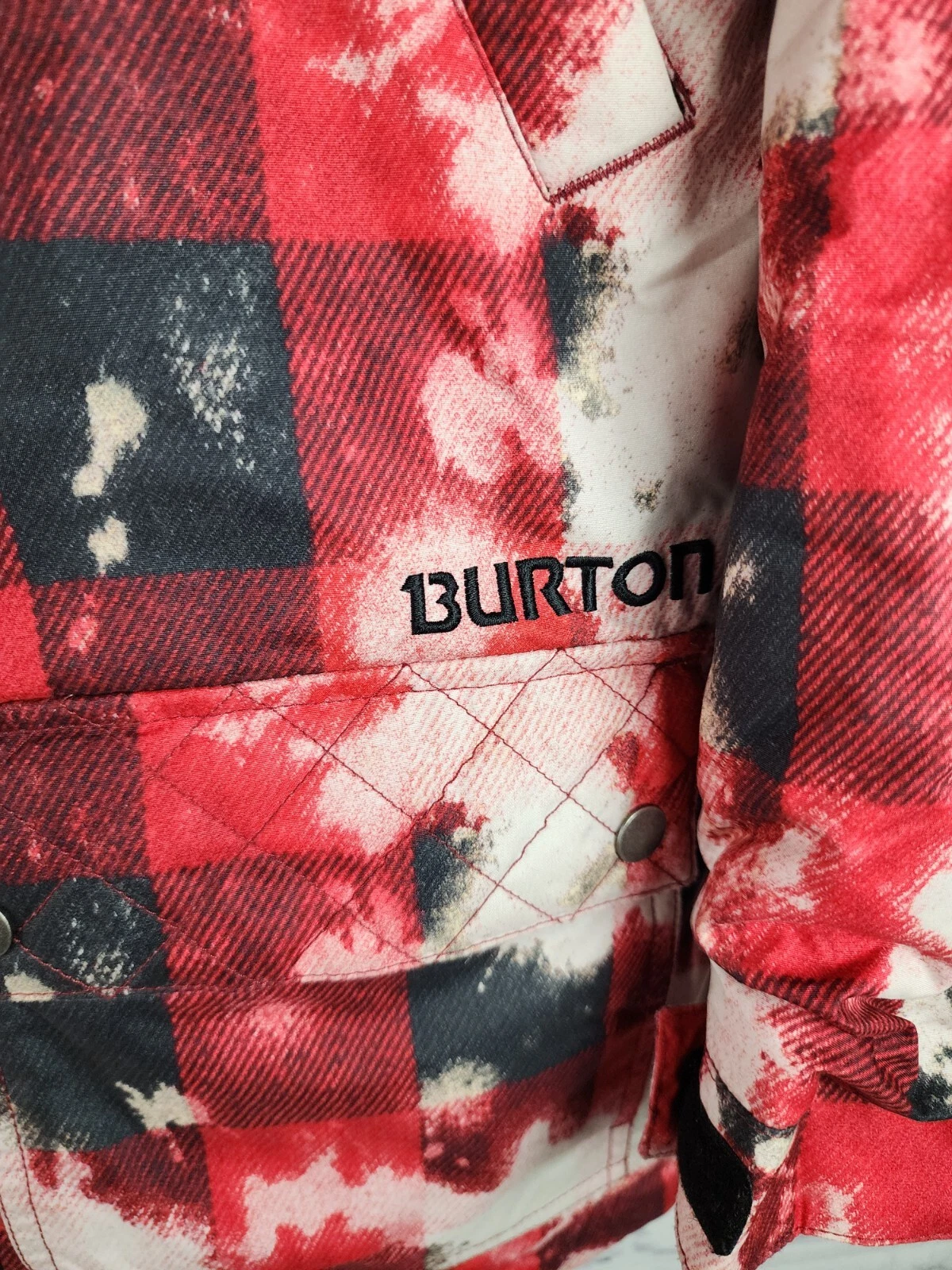 burton ski snowboard collection red plaid acid jacket