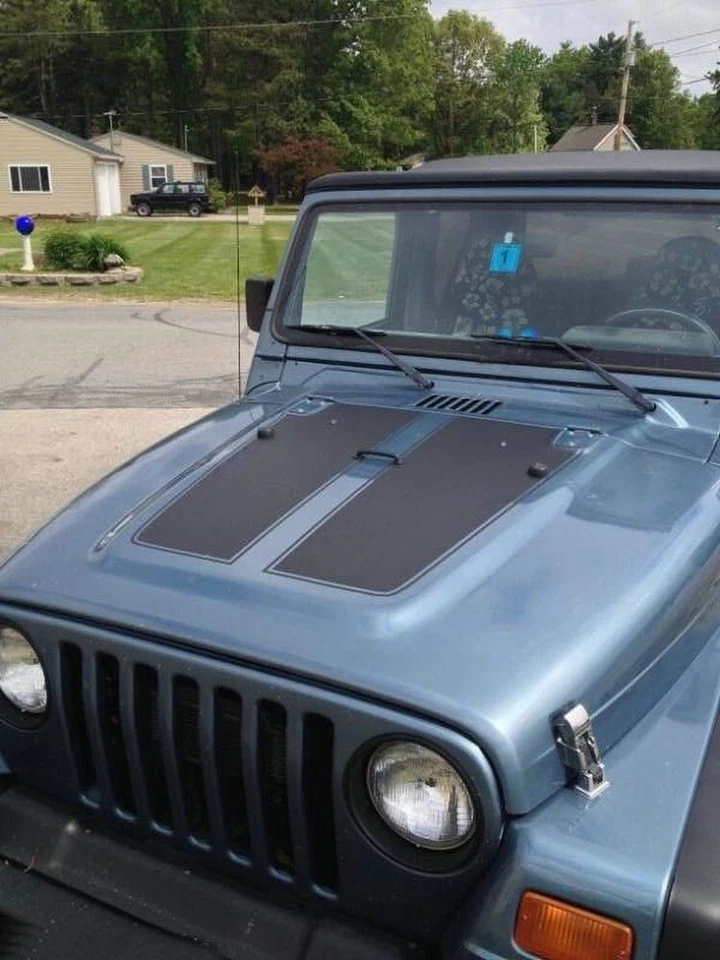 Fit For Jeep Wrangler 1997-2006 Car Hood Sticker Graphics Bonnet Racing Stripe — 第 2/4 张图片