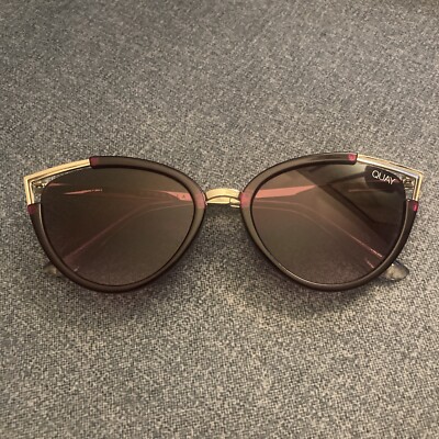 Authentic QUAY Australia Hearsay Cat Eye Luxury Designer Sunglasses 111 Rose