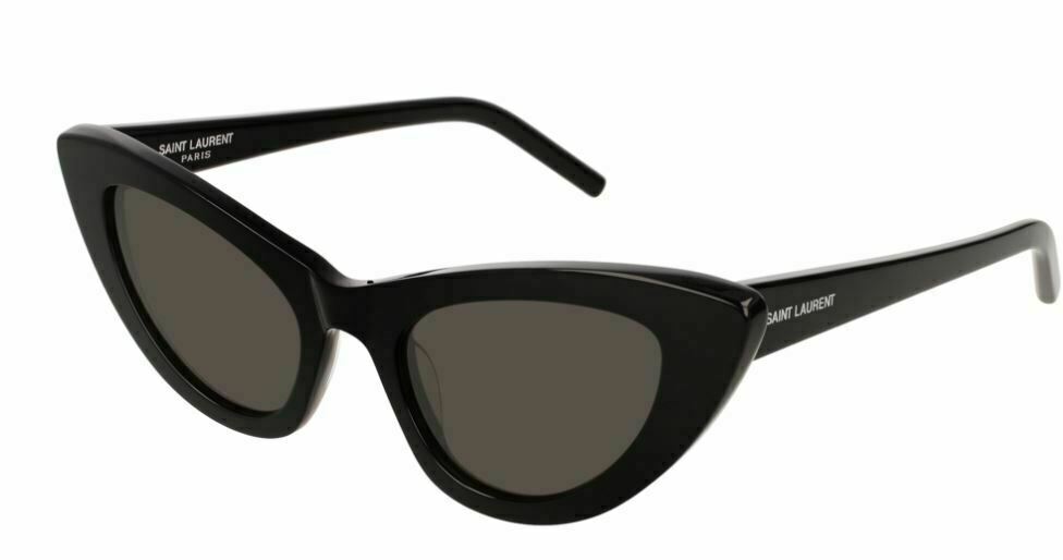 SAINT LAURENT YSL 213 Lily 001 Cat Eye occhiali da sole da donna nero grigio lucido