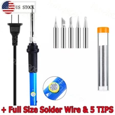 Soldering Iron Kit Electric Gun Adjustable Temperature Welding Solder Wire 60W