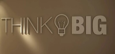 Schriftzug Think Big 3D Office Art Decor Pvc