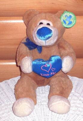 SHOP 777 Save Our Planet Super Soft 12'' Blue Nose Bear Holds Decorative Heart