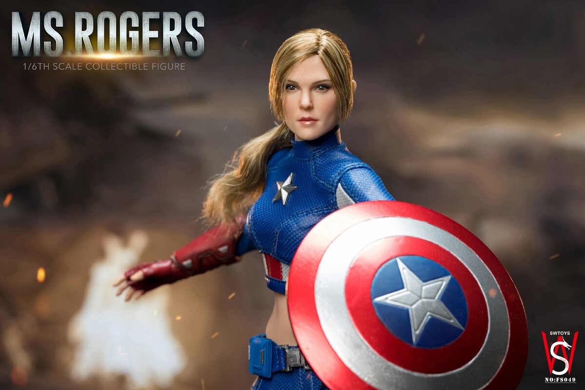 SWTOYS 1/6 ミス ロジャース  FS049 IN STOCK New SWTOYS FS049 1/6 Female Captain America MS
