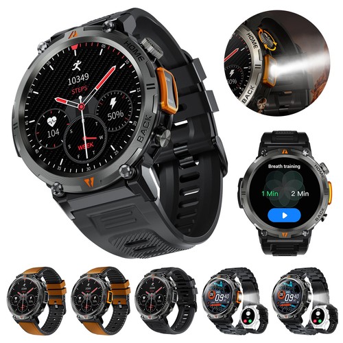 Smart Watch For Men Military Watch Touch With LED Flashlight, 1.45" HD Outdoor - Picture 2 of 22