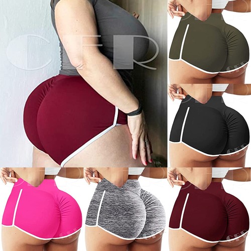 Women's Ladies Butt Lift Booty Shorts Hot Pants Printed Yoga Gym Sports  Fitness | eBay