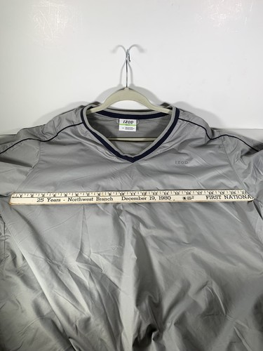 IZOD PERFORMX Men's Size Large Pullover Golf Jacket Shirt Gray/Blue Mesh Lining - Picture 6 of 7