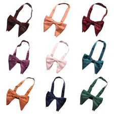 Men Polyester Oversize Big Bow Tie Wedding Suit Tuxedo Shirt Party Groom Bowtie