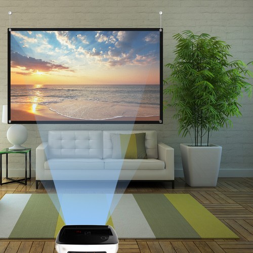 Anti-Crease Projector Screen Portable Projection Screen Theater Accessories - Bild 5 von 12