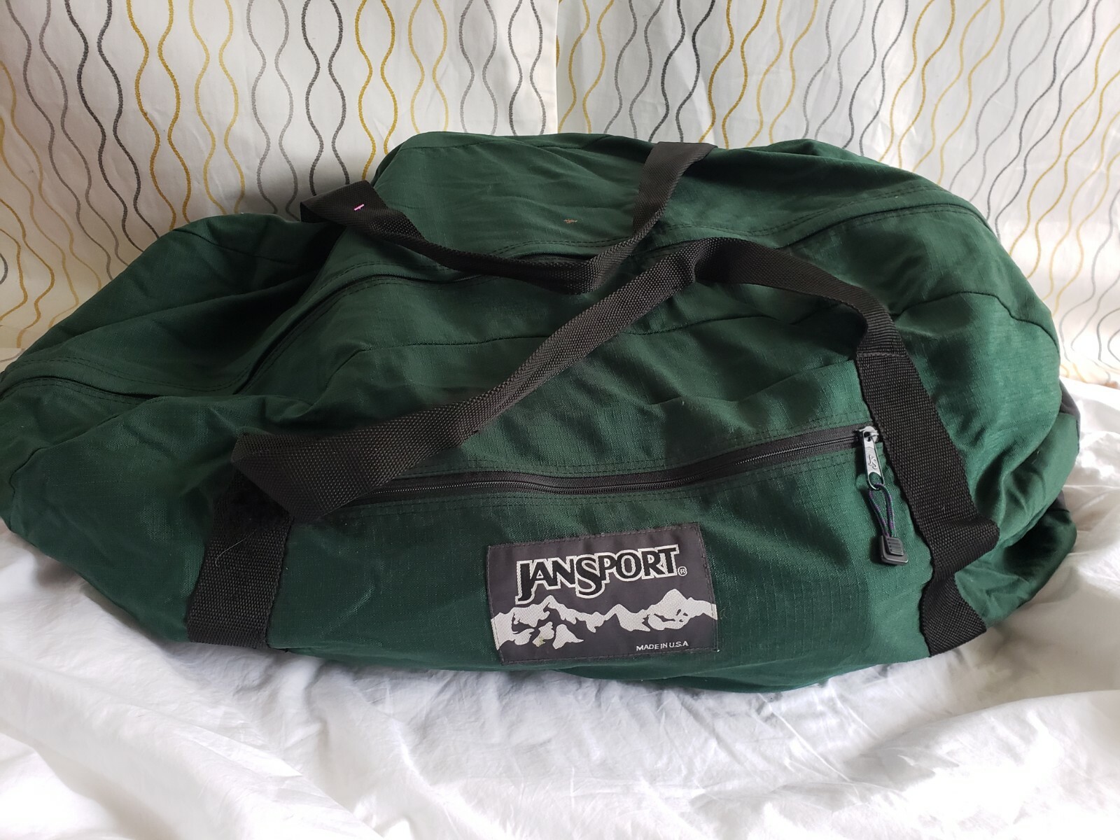 Vintage Jansport Duffel Bag green USA Made Large Gem
