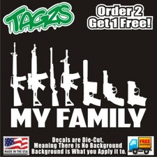 My Gun Family Nra 2a Rifle Diecut Vinyl Window Decal Sticker Car Truck Suv Jdm