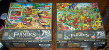 2 Master Piece Puzzles Farmers Market PLENTIFUL SEASON  SALE ON SQUARE 750 pc