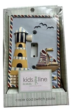 Kids Line Cape Cod Switchplate Nautical Theme Lighthouse Sailboat New