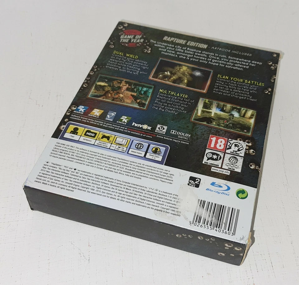 BioShock 2 - Rapture Edition (Sony PlayStation 3) - PS3 Game Case Manual - PAL - Image 3 of 3