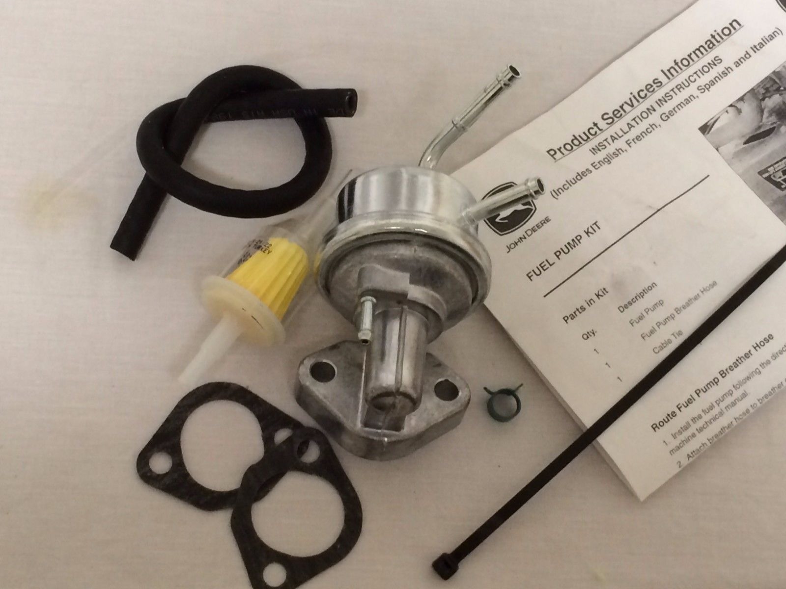 John Deere Fuel Pump for 2243 LX279 LX289 F725 GX345 345 w/ Fuel Filter