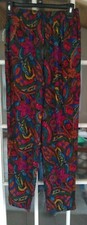 Vintage Tracy Evans Women's Elastic Waist Jewel Tone Tapered Leg Pants size M