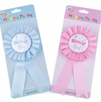 Party Button Anstecker Orden Abzeichen Geburtstag Kind Happy Birthday rosa/blau