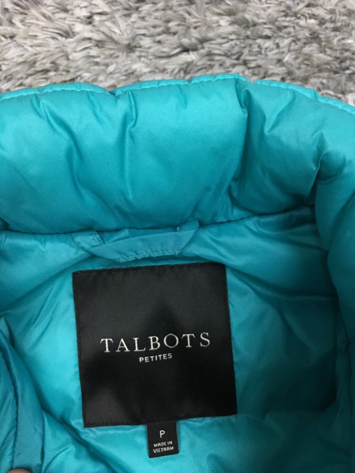 Talbots Chaleco Chaqueta Mujer Talla P Pequeña Azul Brillante Sin Mangas Nylon Plumón Foto 4 de 4