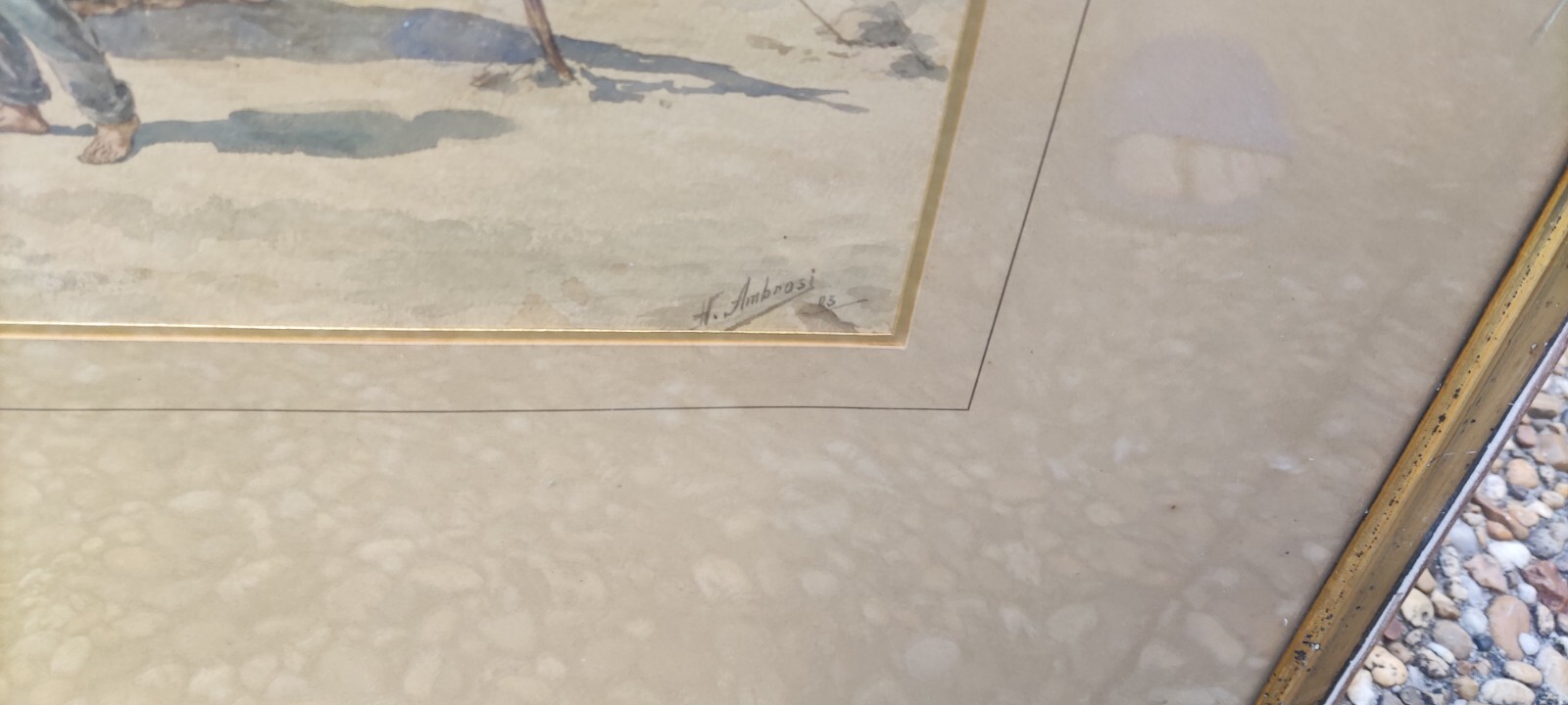 fishermen of the Bay of Angels Nice Carras signature Ambrosi