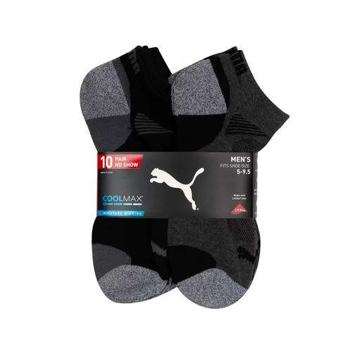 Puma Men's Coolmax Low Cut Sock 10 Pack, Sport Stretch in White and Black UK 6-8 - Picture 6 of 12