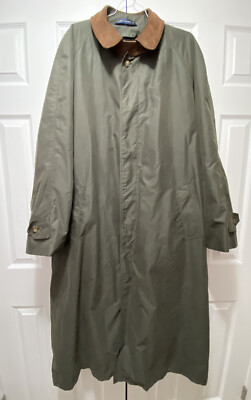 Chaps Ralph Lauren Trench Coat Men's 46L Microfiber Wool Removable