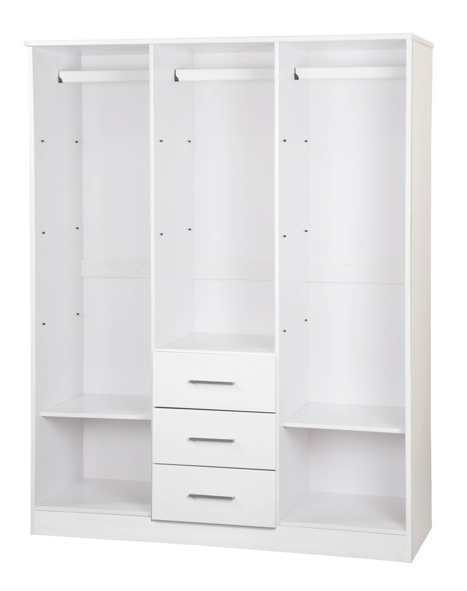 Cosmo 3-Door Wardrobe/Armoire/Closet with Mirror and 3 Drawers by