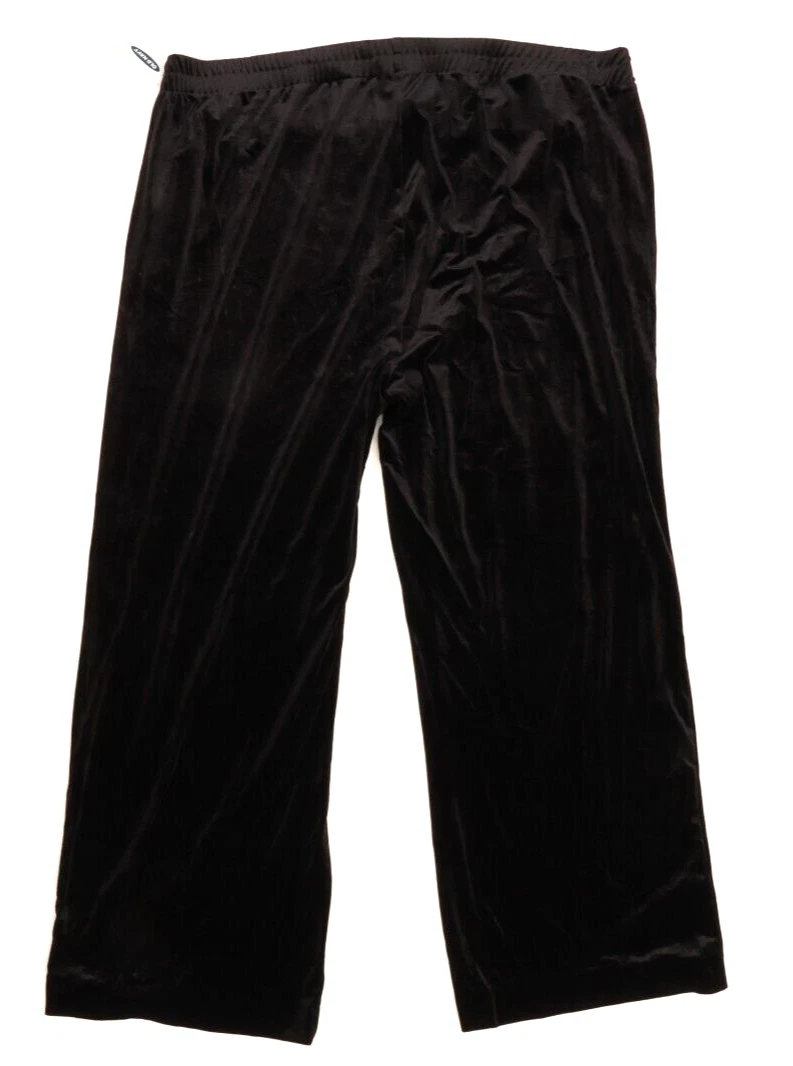 New Old Navy Womens Black Velvet Stretch Pull On Sweatpants Size