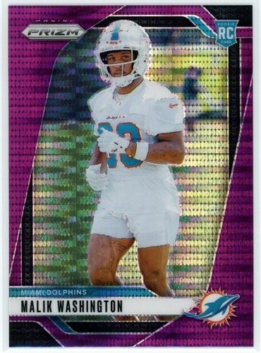 Malik Washington 2024 Panini Prizm #371 Rookie Miami Dolphins Purple Pulsar RC
