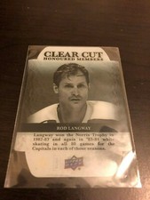 2018-19 18-19 UD Hockey Rod Langway Die-Cut Clear Cut HOF Card 36/100