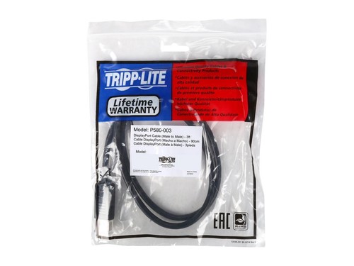 Tripp Lite P580-003 3 ft. Black Displayport Monitor Cable M/M Male to Male - Picture 3 of 3