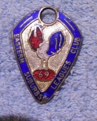 1969 EASTERN SUBURBS ROOSTERS  RUGBY LEAGUE CLUB  MEMBER  BADGE #13248