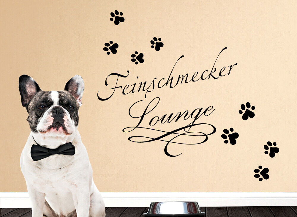 Wandtattoo Feinschmecker Lounge Haustier Wandaufkleber Katze Hund Pfoten  W5209