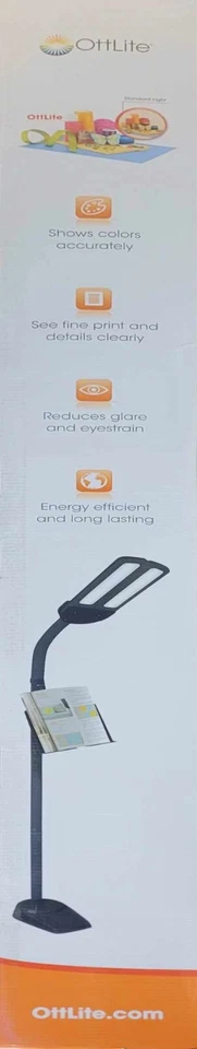 OttLite 6D2G5C Dual Shade Adjustable LED Floor Lamp w/USB Charging Station *NEW* - Image 4 of 4